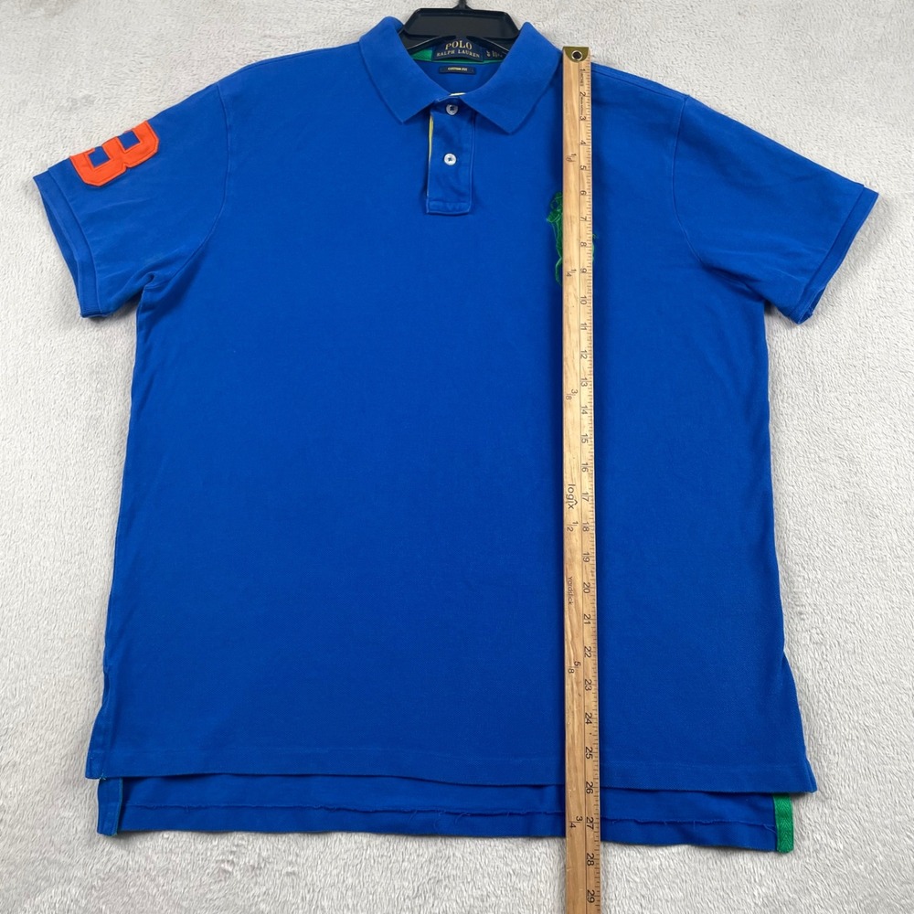 Polo Ralph Lauren Shirt Mens Large Blue Green Big Pony Custom Fit Short Sleeve - Picture 7 of 9